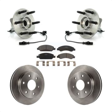 Front Hub Bearing Brake Rotor & Pad Kit For GMC Sierra 1500 AWD 4WD with Disc rear brakes KBB-100877
