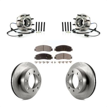 Front Hub Bearing Assembly Brake Rotor & Pad Kit For 2012 Ford F-350 Super Duty F-250 4WD KBB-100908