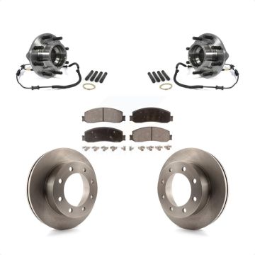 Front Hub Bearing Brake Rotor Pad Kit For Ford F-350 Super Duty 4WD With Dual Rear Wheels KBB-100912