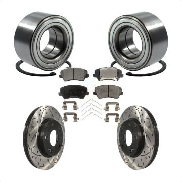 Front Wheel Bearing Drill Slot Brake Rotor Pads Kit For Kia Forte Hyundai Elantra GT Koup KBB-101032