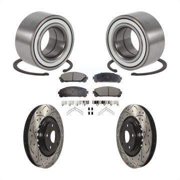 Front Wheel Bearing Drilled Slot Brake Rotor & Pad Kit For Toyota Highlander Sienna Lexus KBB-101041