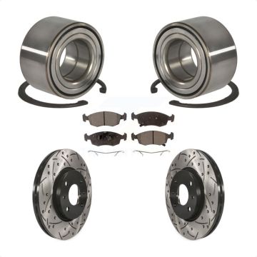 Front Wheel Bearing Coated Drilled Slotted Disc Brake Rotors And Pads Kit For Fiat 500 KBB-101057