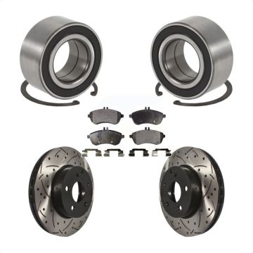 Front Wheel Bearing Coated Drilled Slotted Brake Rotor Pad Kit For Mercedes-Benz C250 AWD KBB-101072