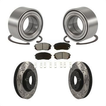 Front Wheel Bearing Coated Drill Slot Brake Rotor Pad Kit For Hyundai Tucson Kia Sportage KBB-101075