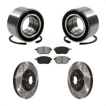 Front Wheel Bearing Coated Drilled Slotted Brake Rotor & Pad Kit For Nissan Altima Maxima KBB-101080