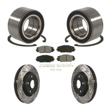 Front Wheel Bearing Coated Drill Slot Brake Rotor Pads Kit For Toyota Matrix Pontiac Vibe KBB-101083
