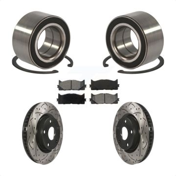 Front Wheel Bearing Drilled Slot Brake Rotor Pads Kit For Toyota Camry Lexus ES350 Avalon KBB-101084