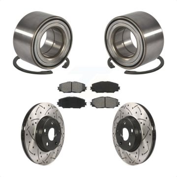 Front Wheel Bearing Drill Slot Brake Rotor Pad Kit For Toyota Corolla Matrix Pontiac Vibe KBB-101088