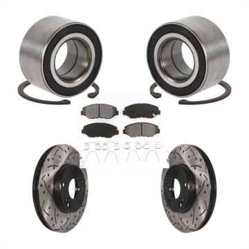 Front Wheel Bearing Drill Slot Brake Rotor Pad Kit For Honda Accord Fit Element Acura ILX KBB-101090