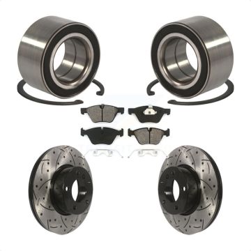 Front Wheel Bearing Coated Drilled Slot Brake Rotor & Pad Kit For 2008 BMW 328xi To 08 07 KBB-101097
