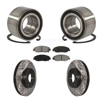 Front Wheel Bearing Coat Drill Slot Brake Rotor Pad Kit For 2011 Honda Civic GX with 1.8L KBB-101102