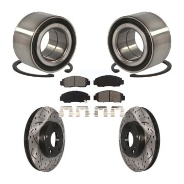 Front Wheel Bearing Drill Slot Brake Rotor Pad Kit For 2006-2010 Honda Civic GX with 1.8L KBB-101104