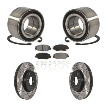 Front Wheel Bearing Coated Drilled Slotted Disc Brake Rotors And Pads Kit For Honda Civic KBB-101109