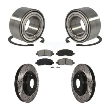 Front Wheel Bearing Coat Drill Slot Brake Rotor Pad Kit For Mitsubishi Jeep Outlander RVR KBB-101113