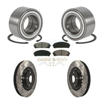 Front Wheel Bearing Drilled Slot Brake Rotor & Pad Kit For Toyota Highlander Sienna Lexus KBB-101130