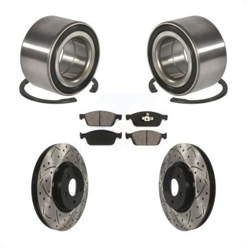 Front Wheel Bearing Drilled Slot Brake Rotor Pads Kit For Ford Escape Transit Connect MKC KBB-101137