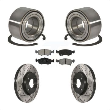 Front Wheel Bearing Coated Drilled Slotted Disc Brake Rotors And Pads Kit For Fiat 500 KBB-101144