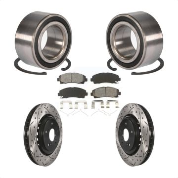 Front Wheel Bearing Coated Drilled Slotted Brake Rotor & Pads Kit For 2015-2020 Acura TLX KBB-101155