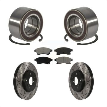 Front Wheel Bearing Coated Drilled Slotted Disc Brake Rotor & Pad Kit For Chevrolet Sonic KBB-101158