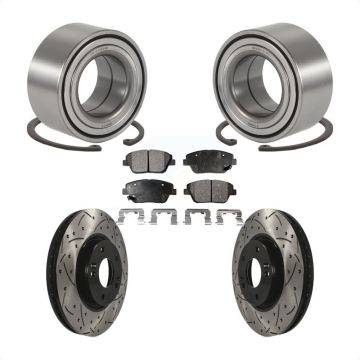 Front Wheel Bearing Coated Drilled Slot Brake Rotor Pad Kit For Hyundai Sonata Kia Optima KBB-101163
