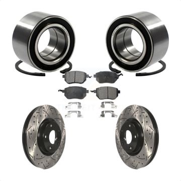 Front Wheel Bearing Coated Drilled Slotted Brake Rotor & Pad Kit For Nissan Altima Maxima KBB-101167