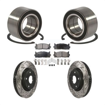 Front Wheel Bearing Drilled Slot Brake Rotor Pads Kit For Toyota Camry Lexus ES350 Avalon KBB-101171