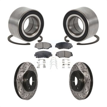 Front Wheel Bearing Drill Slot Brake Rotor Pad Kit For Honda Accord Fit Element Acura ILX KBB-101177