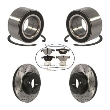 Front Wheel Bearing Coated Drilled Slotted Brake Rotor Pads Kit For BMW 328i xDrive 328xi KBB-101185