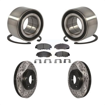 Front Wheel Bearing Coat Drill Slot Brake Rotor Pad Kit For 2011 Honda Civic GX with 1.8L KBB-101189