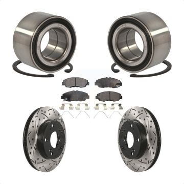 Front Wheel Bearing Coated Drilled Slotted Disc Brake Rotors And Pads Kit For Honda Civic KBB-101193