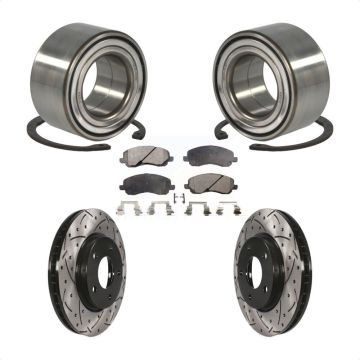 Front Wheel Bearing Drilled Slot Brake Rotor Pads Kit For Mitsubishi Lancer Dodge Caliber KBB-101198
