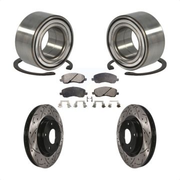 Front Wheel Bearing Coat Drill Slot Brake Rotor Pad Kit For Mitsubishi Jeep Outlander RVR KBB-101200