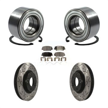 Front Wheel Bearing Drill Slot Brake Rotor Pads Kit For Kia Forte Forte5 Hyundai Veloster KBB-101210