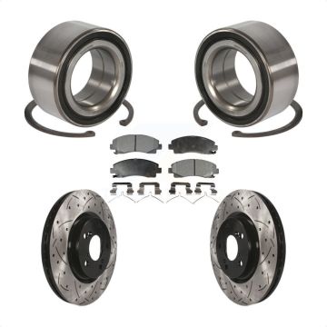 Front Wheel Bearing Coated Drilled Slotted Brake Rotor And Pad Kit For 2009-2014 Acura TL KBB-101222