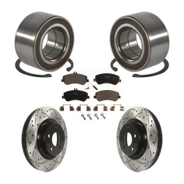 Front Bearing Coated Drilled Slotted Brake Rotor Pads Kit For Mercedes-Benz GLK350 GLK250 KBB-101225