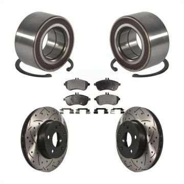 Front Wheel Bearing Coated Drilled Slotted Brake Rotor And Pad Kit For Mercedes-Benz C300 KBB-101226
