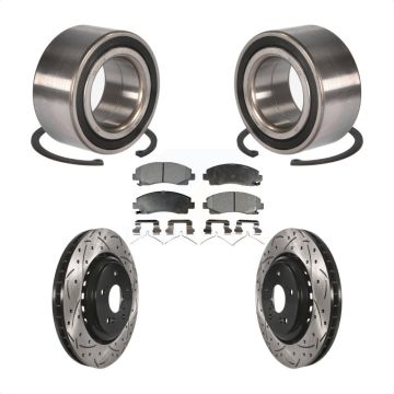 Front Wheel Bearing Coated Drilled Slotted Brake Rotor & Pads Kit For 2015-2020 Acura TLX KBB-101250