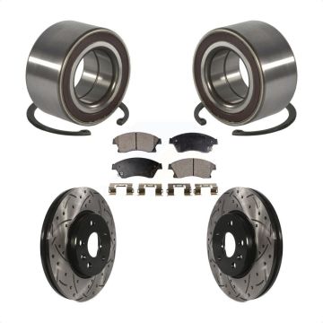 Front Wheel Bearing Coated Drilled Slotted Disc Brake Rotor & Pad Kit For Chevrolet Sonic KBB-101253