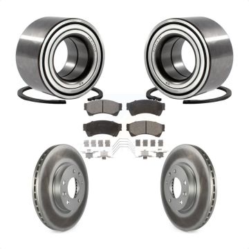 Front Wheel Bearing Coated Brake Rotor Pad Kit For Ford Fusion Mazda 6 Lincoln MKZ Zephyr KBB-101266