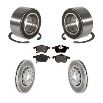 Front Wheel Bearing Coated Disc Brake Rotors And Pads Kit For Volkswagen Passat Audi A4 KBB-101284