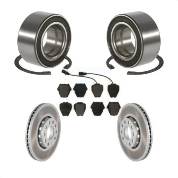 Front Wheel Bearing Coated Disc Brake Rotors And Pads Kit For 2002 Volkswagen Passat 2.8L KBB-101286