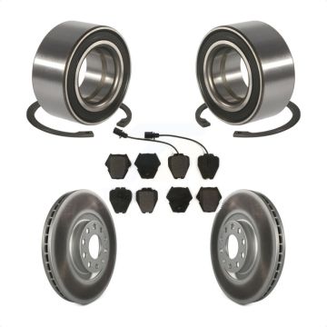 Front Wheel Bearing Coated Disc Brake Rotors And Pads Kit For 2000-2001 Audi S4 A4 KBB-101287