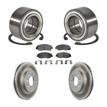 Front Wheel Bearing Coated Disc Brake Rotors And Pads Kit For Honda Civic Acura EL KBB-101294