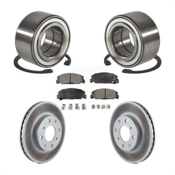 Front Wheel Bearing Coated Disc Brake Rotors And Semi-Metallic Pads Kit For Honda Civic KBB-101297