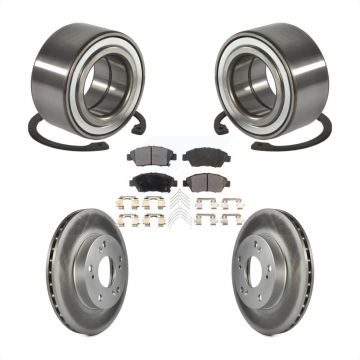 Front Wheel Bearing Coated Disc Brake Rotors And Pads Kit For 2004 Honda Civic SiR KBB-101299
