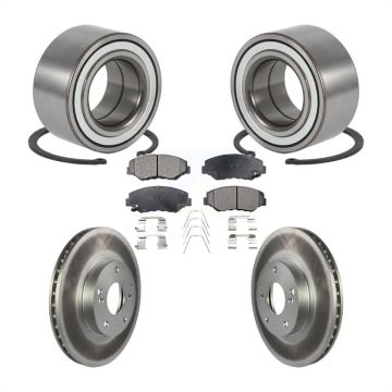 Front Wheel Bearing Coated Disc Brake Rotors And Semi-Metallic Pads Kit For Honda Element KBB-101319