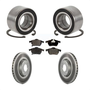Front Wheel Bearing Coated Disc Brake Rotors And Semi-Metallic Pads Kit For Saab 9-3 9-5 KBB-101325