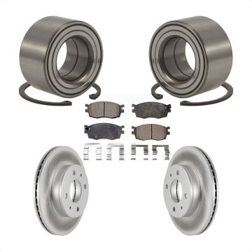 Front Wheel Bearing Coated Disc Brake Rotor And Pad Kit For 2006 Hyundai Accent Hatchback KBB-101327