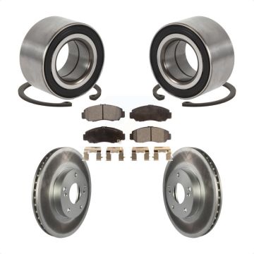 Front Wheel Bearing Coated Disc Brake Rotors And Pads Kit For Honda Accord Acura CSX KBB-101375
