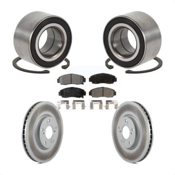 Front Wheel Bearing Coated Brake Rotor Pads Kit For 04-05 Acura TL Automatic transmission KBB-101377